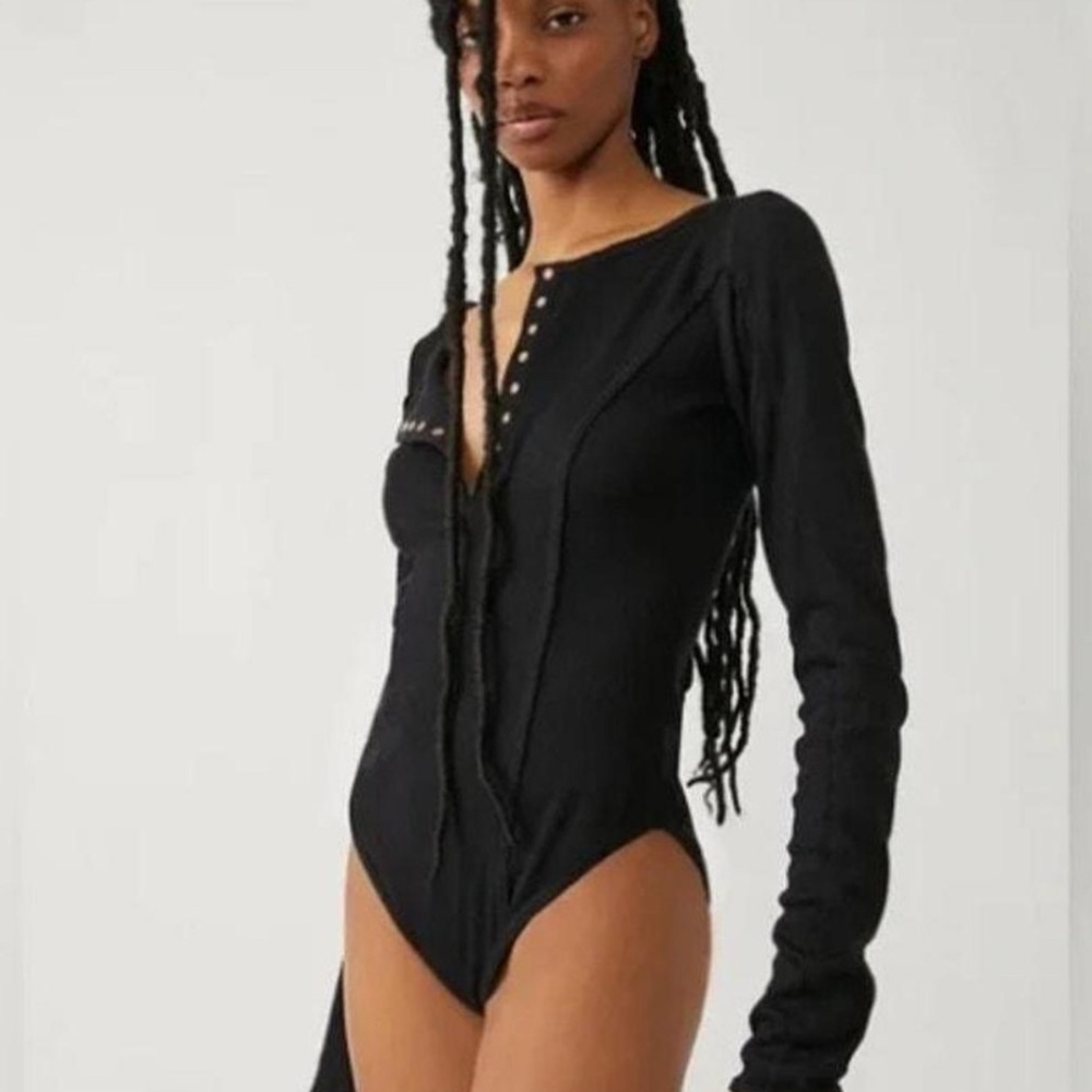 NWT Free People Sloane Bodysuit Black Xs